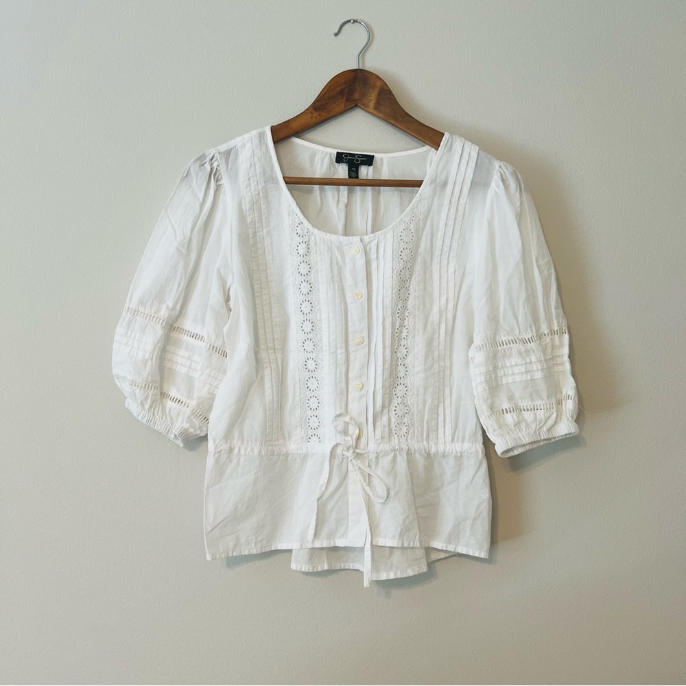 Jessica Simpson Embroidered White Blouse